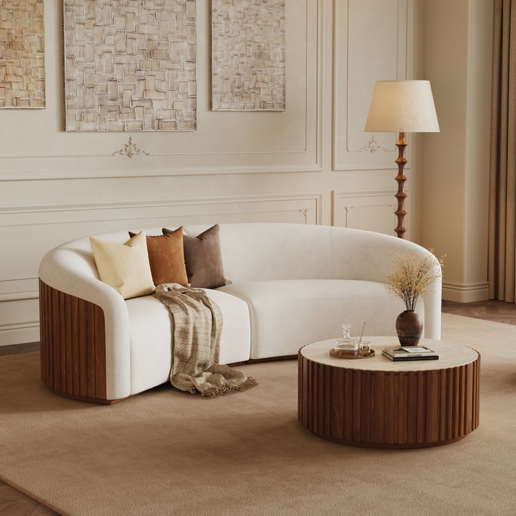 Aura 109" 2-Piece Chenille Upholstered Curved Sectional Sofa