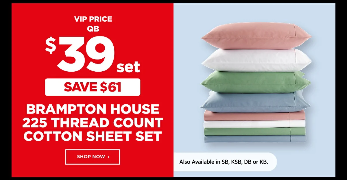 Brampton House 225 thred count cotton sheet set