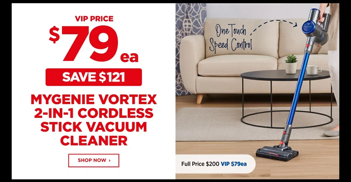 Mygenie vortex 2 in 1 cordless stick vacuum cleaner