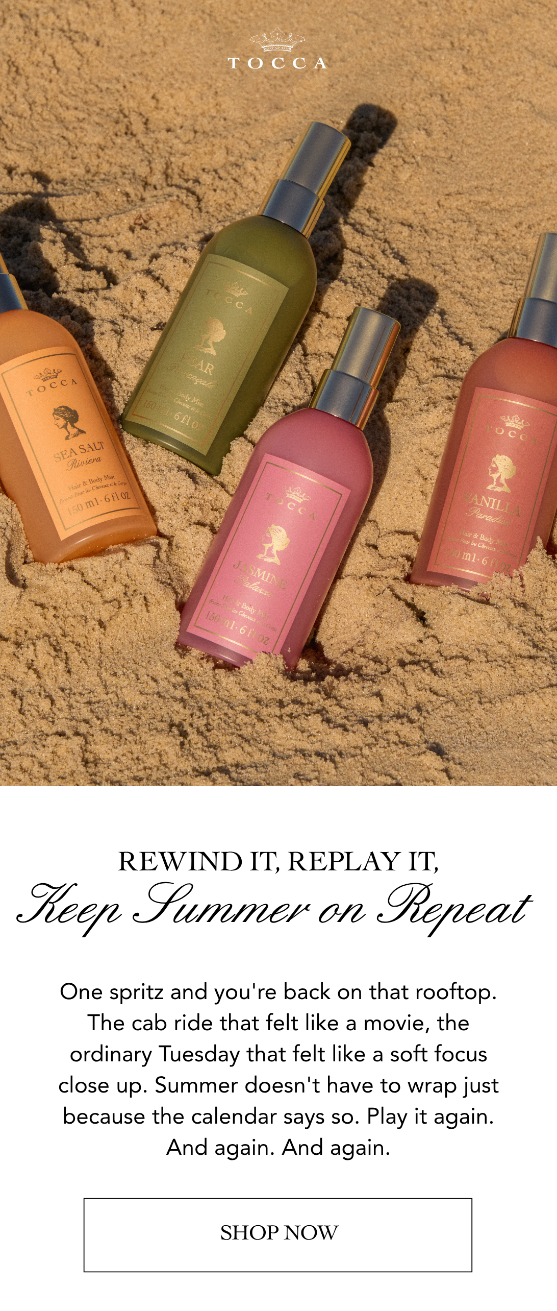 Golden hour, but make it cinematic with the new Hair & Body Collection