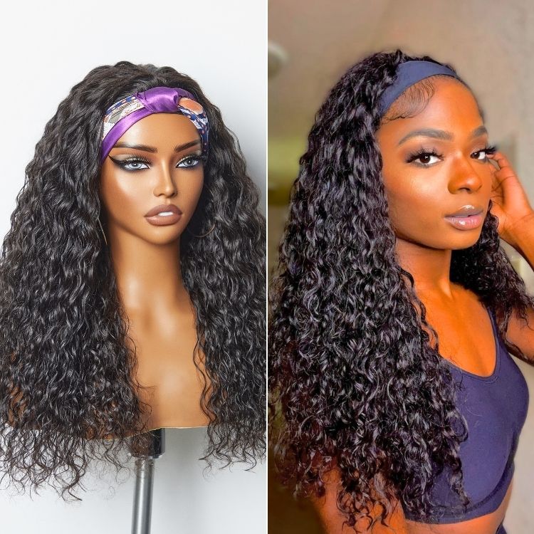 Image of Wet And Wavy | Throw On & Go Water Wave Glueless Long Headband Wig - US Only