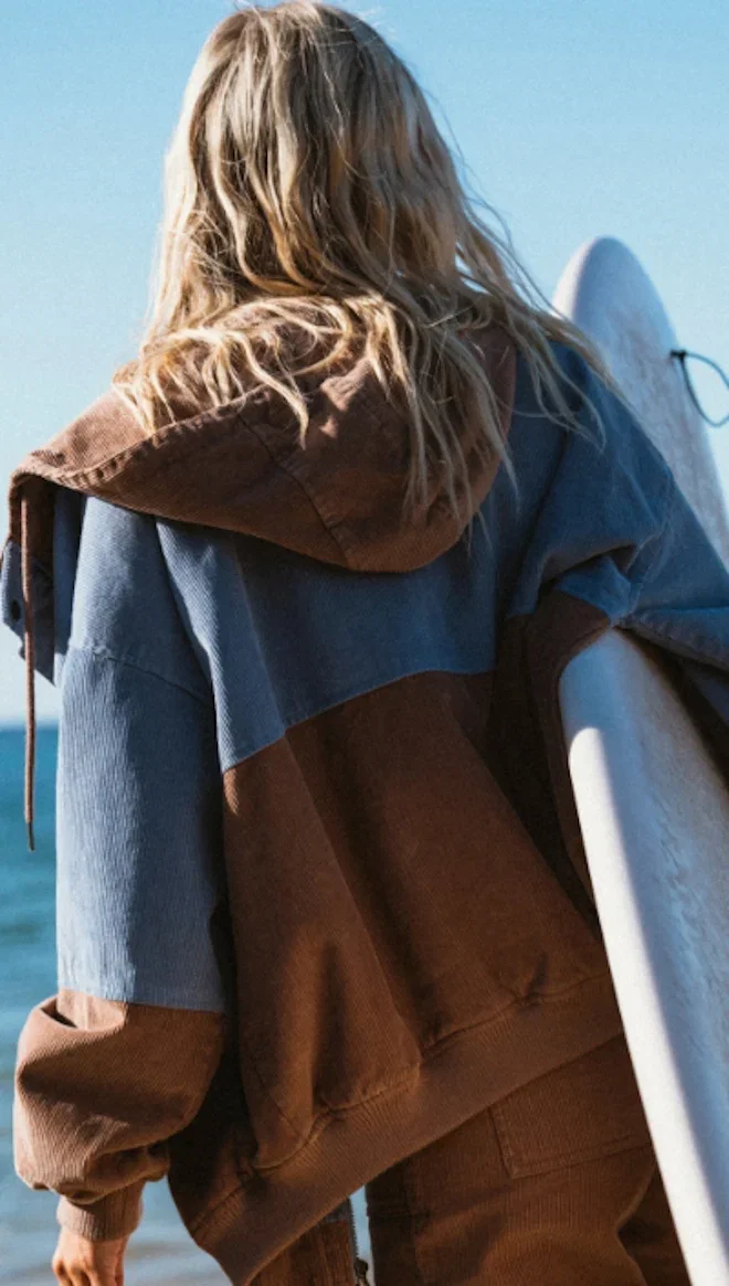 Set The Tone Jacket - Brown + Blue