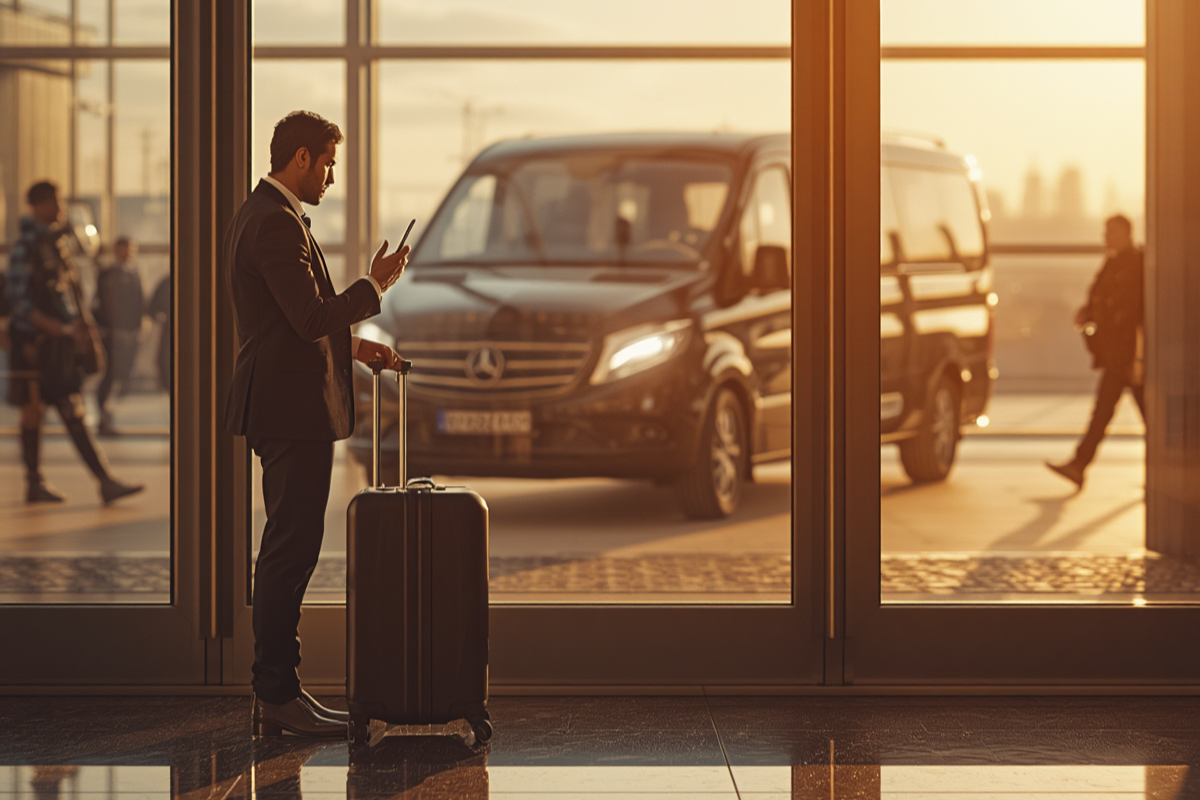 Man about to get into his airport transfer