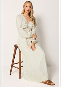 LTS Tall Cream Textured Shirred Detail Maxi Dress