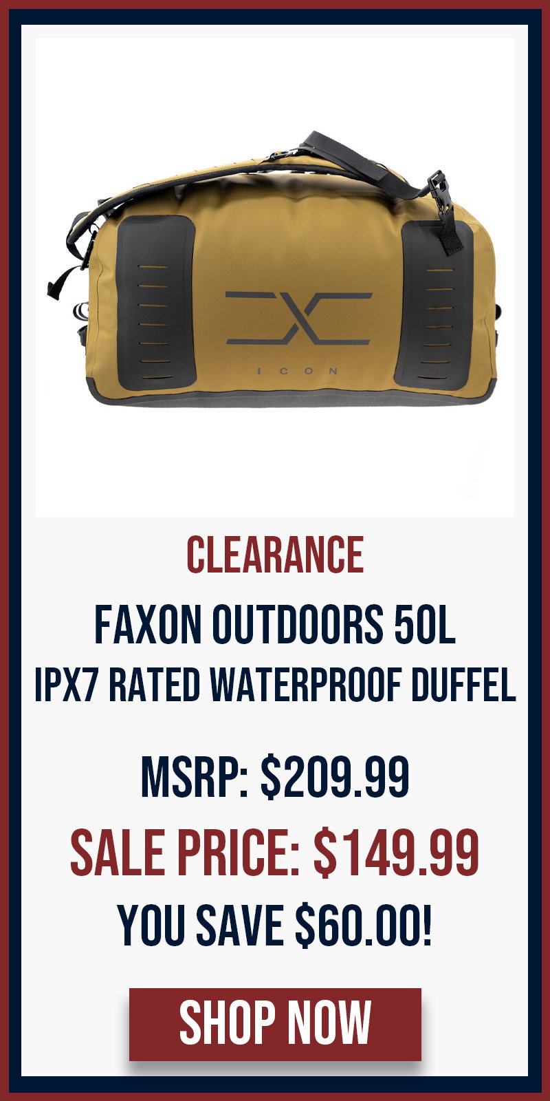 Faxon Outdoors ICON 50L - Waterproof Duffel