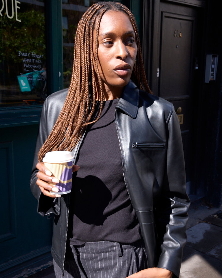 Black Kate Zip Leather Jacket
