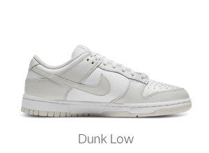 Nike Women's Dunk Low Sneakers in Grey/White