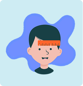 Illustration of someone measuring their pupillary distance