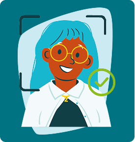 Illustration of a person using virtual try-on
