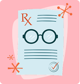 Illustration of a glasses prescription