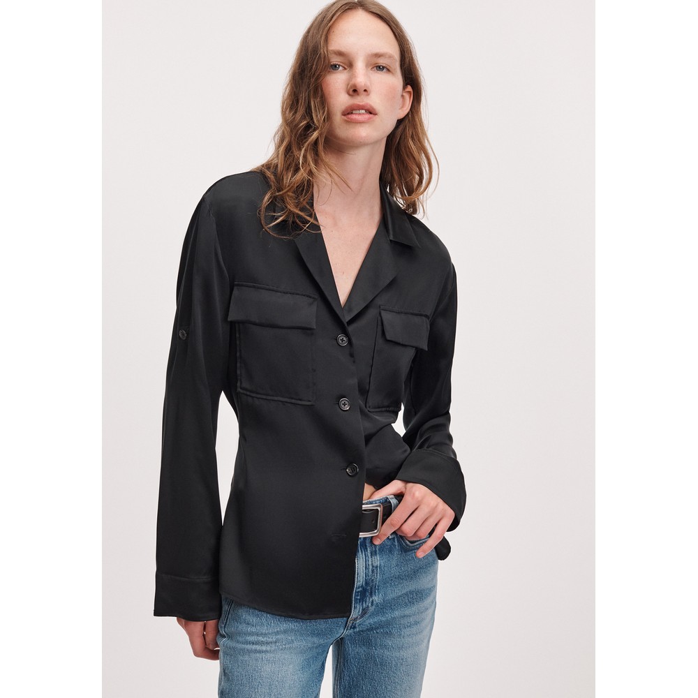 Image of Sonny Silk Blouse - Black