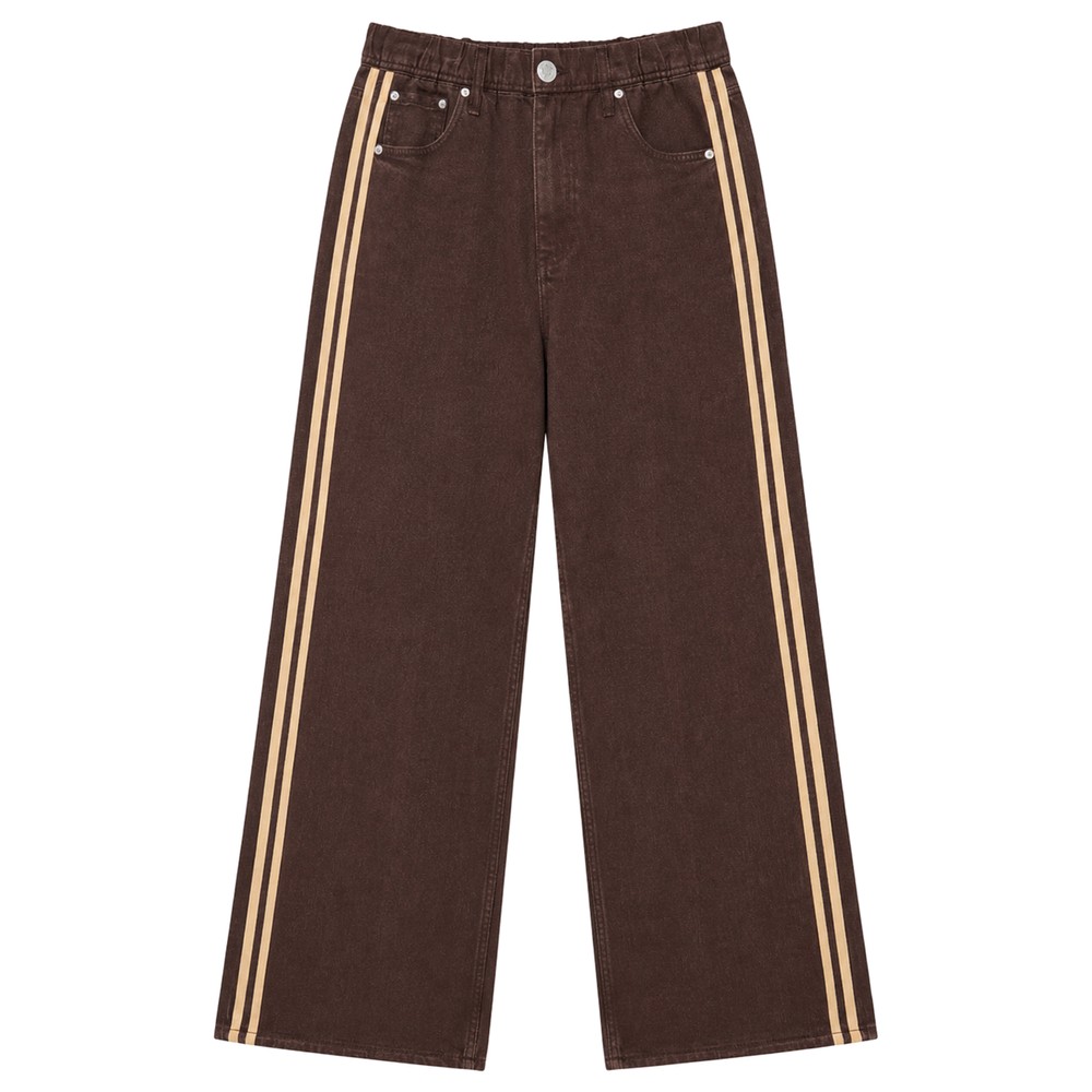 Image of rb Miramar Terry Wide Track Pants - Chocolate