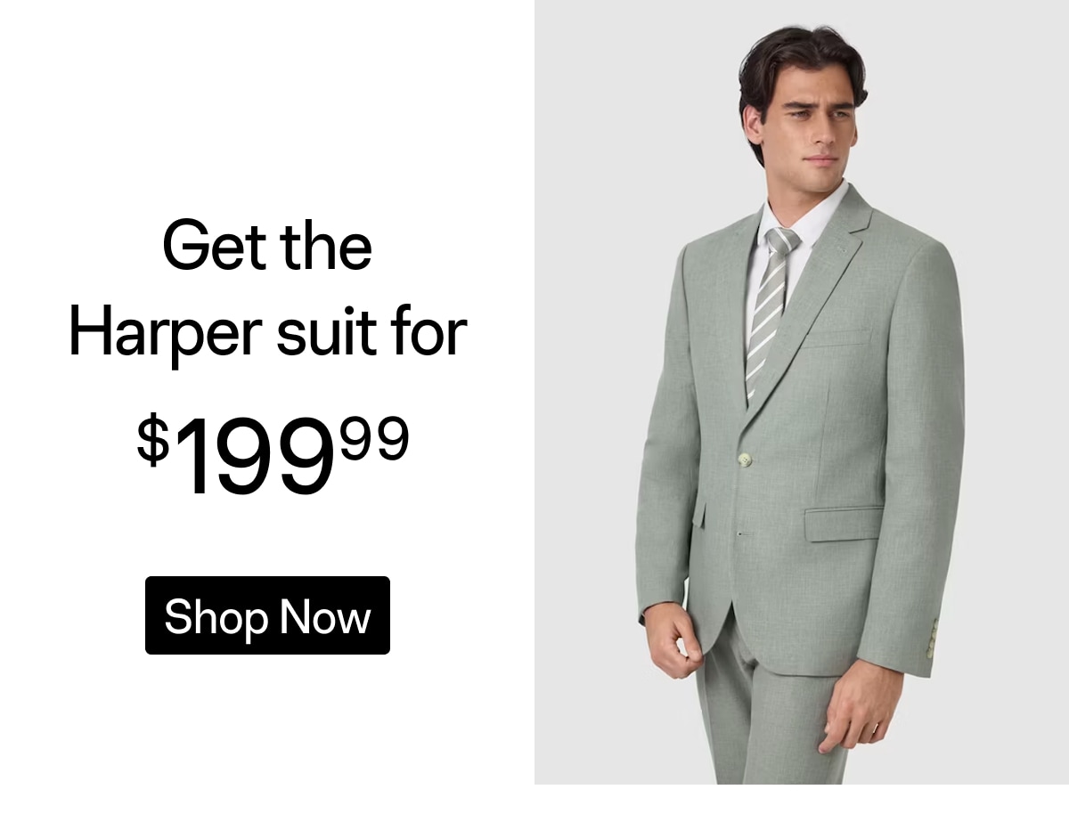 Sage Green Harper Slim Cotton Linen Textured Suit