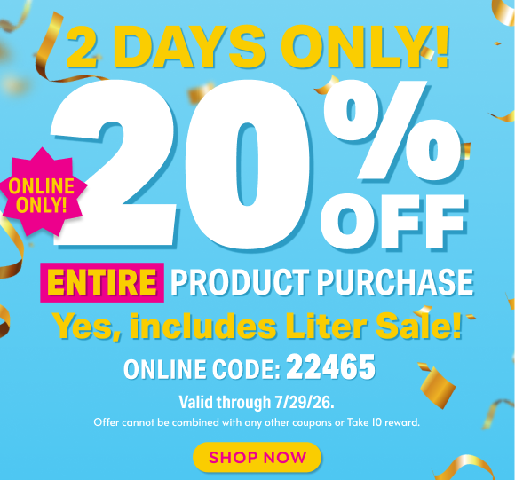 TAKE 20% OFF ENTIRE PRODUCT PURCHASE, INCLUDING SALE, WITH CODE 22465