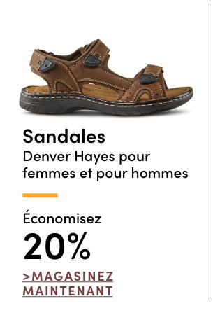 Sandales Denver Hayes pour femmes et pour hommes économisez 20%