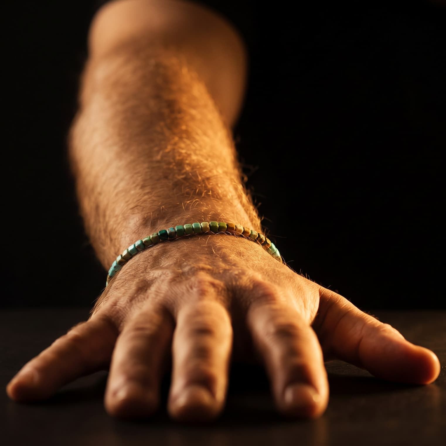 Turquoise Bracelet IX (3mm) worn on the wrist