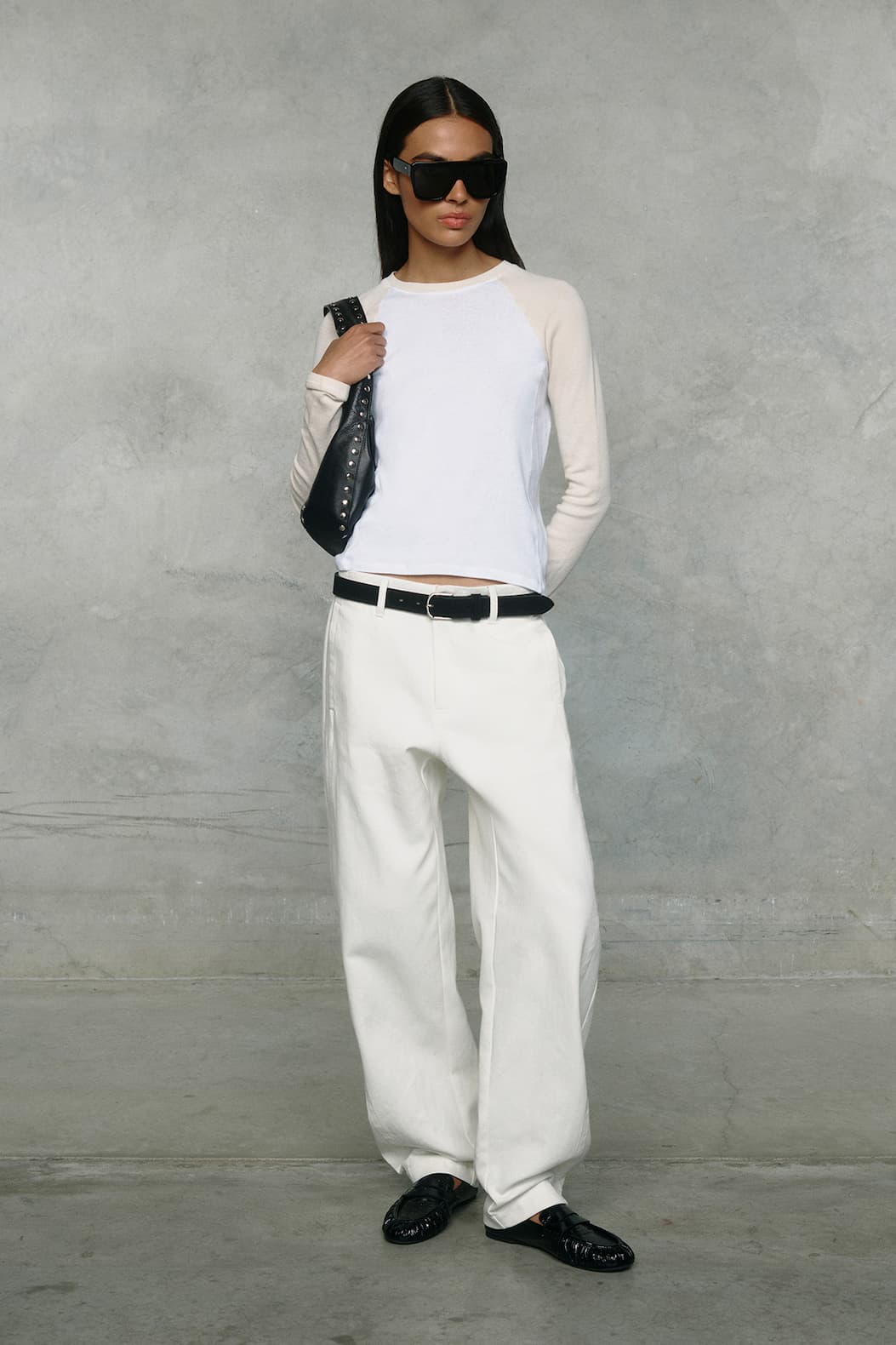 Tab Detail Twill Pant