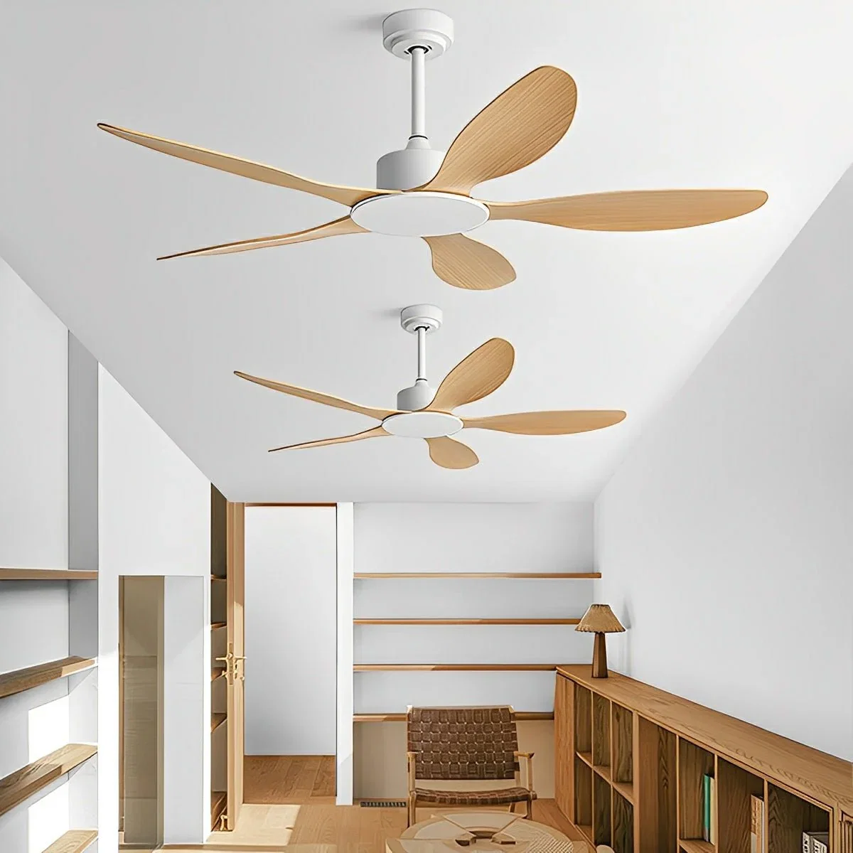 Image of Modern Minimalist 5-Blades DC Motor Reverse Ceiling Fan