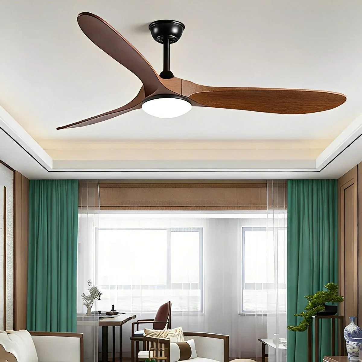 Image of Modern Scandinavian Minimalist DC Motor Reverse Ceiling Fan Light