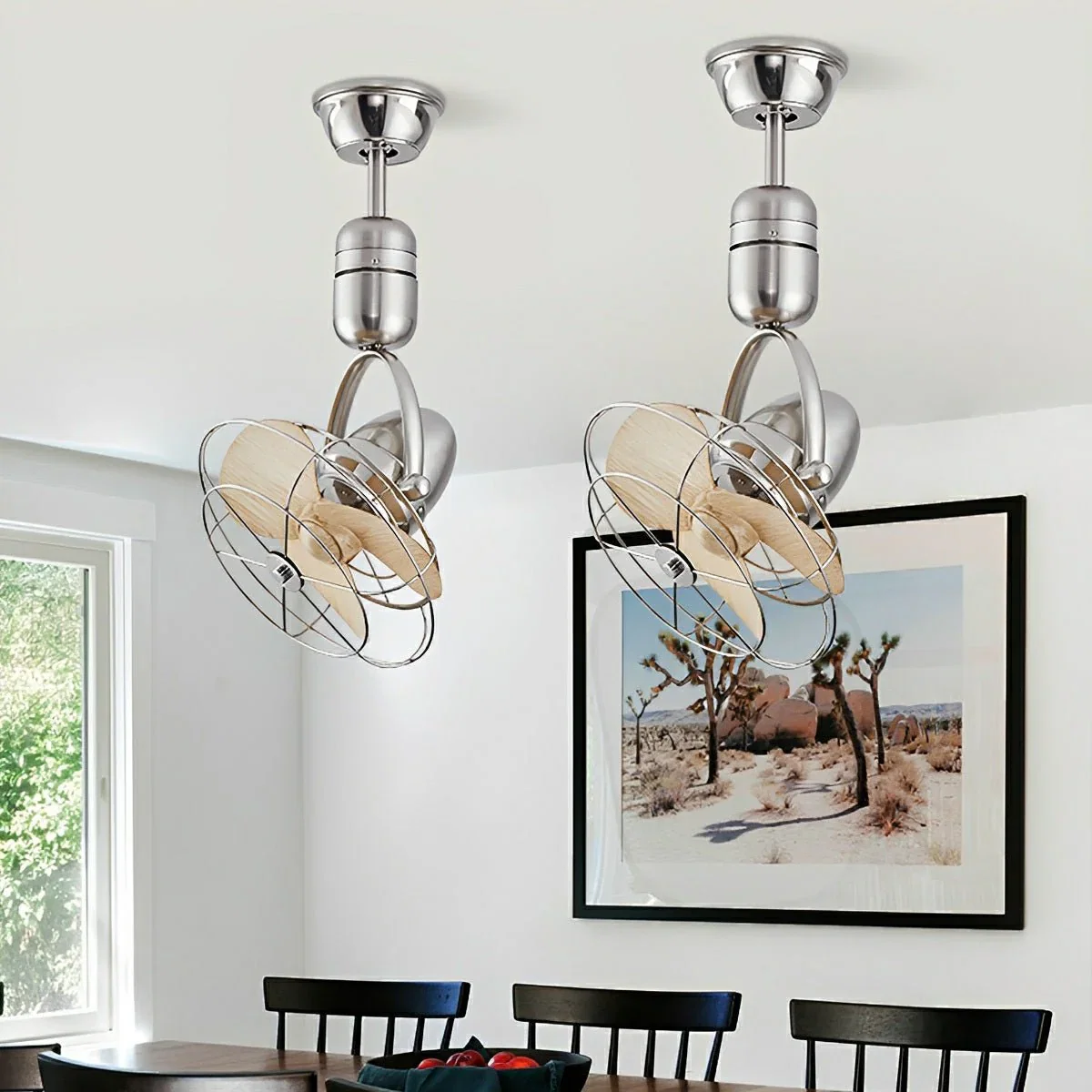 Image of Vintage Swing Rotation 6-Speed DC Motor Ceiling Fan Wall fan