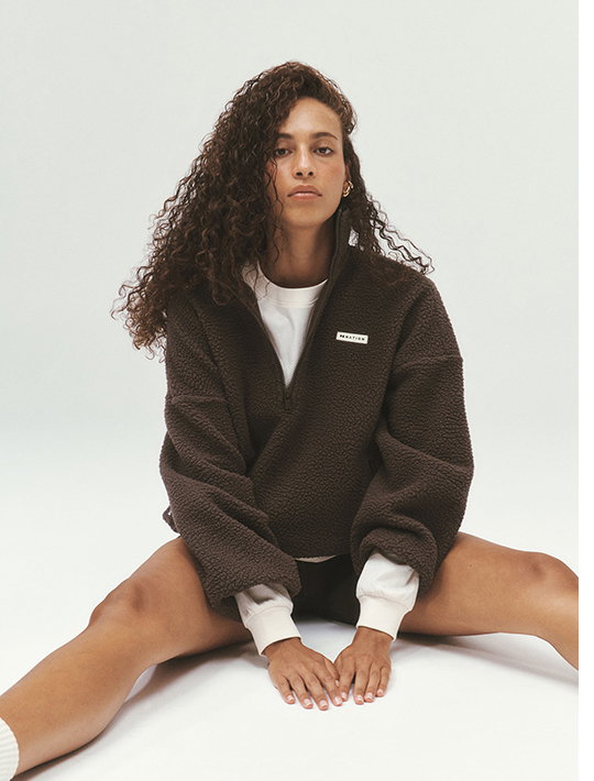 rotate quarter zip in coffee