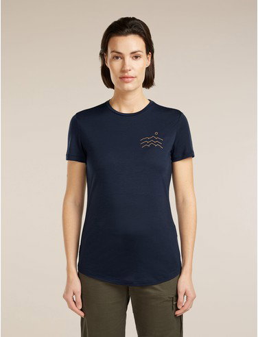 Women's Merino Blend 125 Cool-Lite™ Sphere Short Sleeve Tee Across The Peak - Midnight Navy / M