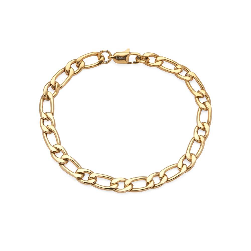 Over & Over 7mm Gold Steel Chain Bracelet