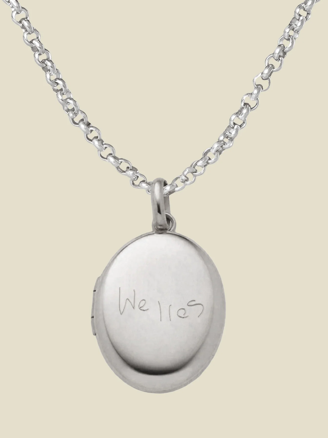 Engraved handwriting mini locket