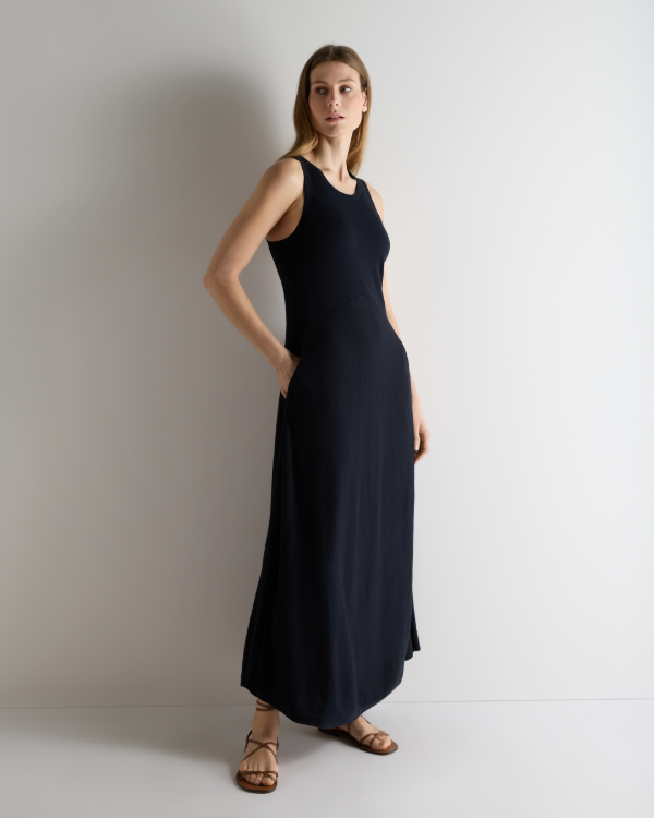 Women's Sleeveless Cotton Blend Maxi Dress