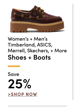 Women's + Men's Timberland, Asics, Merrell, Skechers, & More Shoes & Boots Save 25%