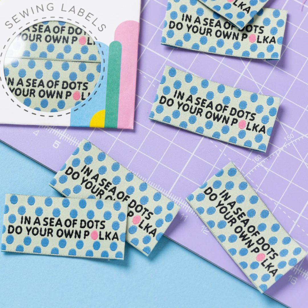 Little Rosy Cheeks Sea Of Dots Woven Labels