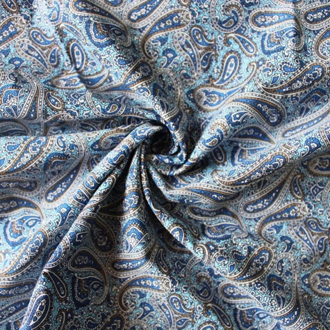 Deadstock Cotton Poplin Fabric Blue
