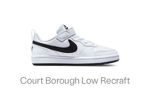 Nike Little Kids' Court Borough Low Recraft Sneakers in White/Black