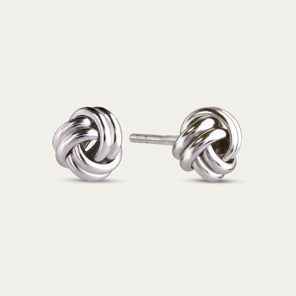 Sterling Silver Knot Stud Earrings 