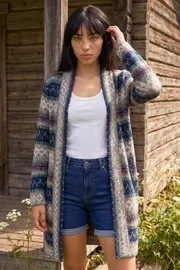 Petite Aztec Longline Cardigan