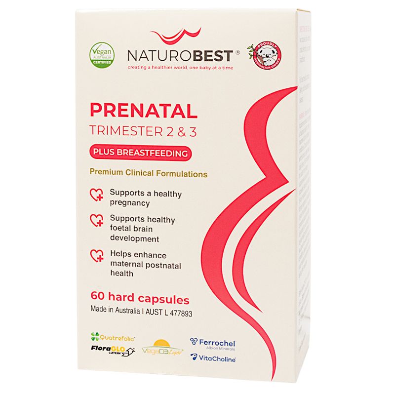 NaturoBest Prenatal Trimester 2 & 3 Plus Breastfeeding 60 Capsules