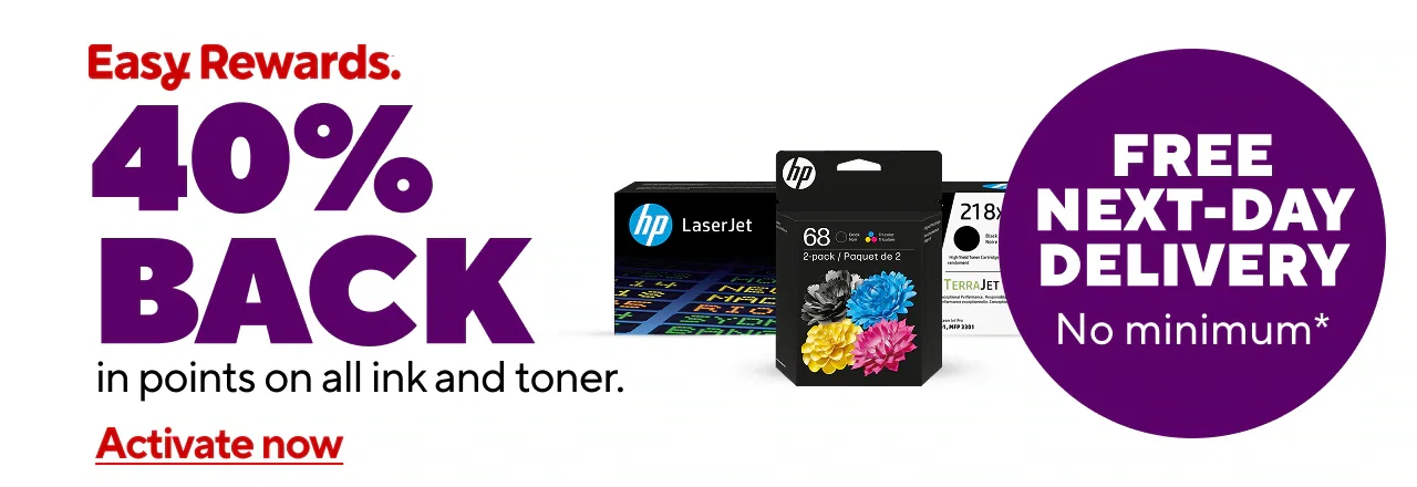 40% Back in Points on All ink and toner