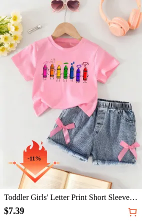 Toddler Girls Letter Print Short...