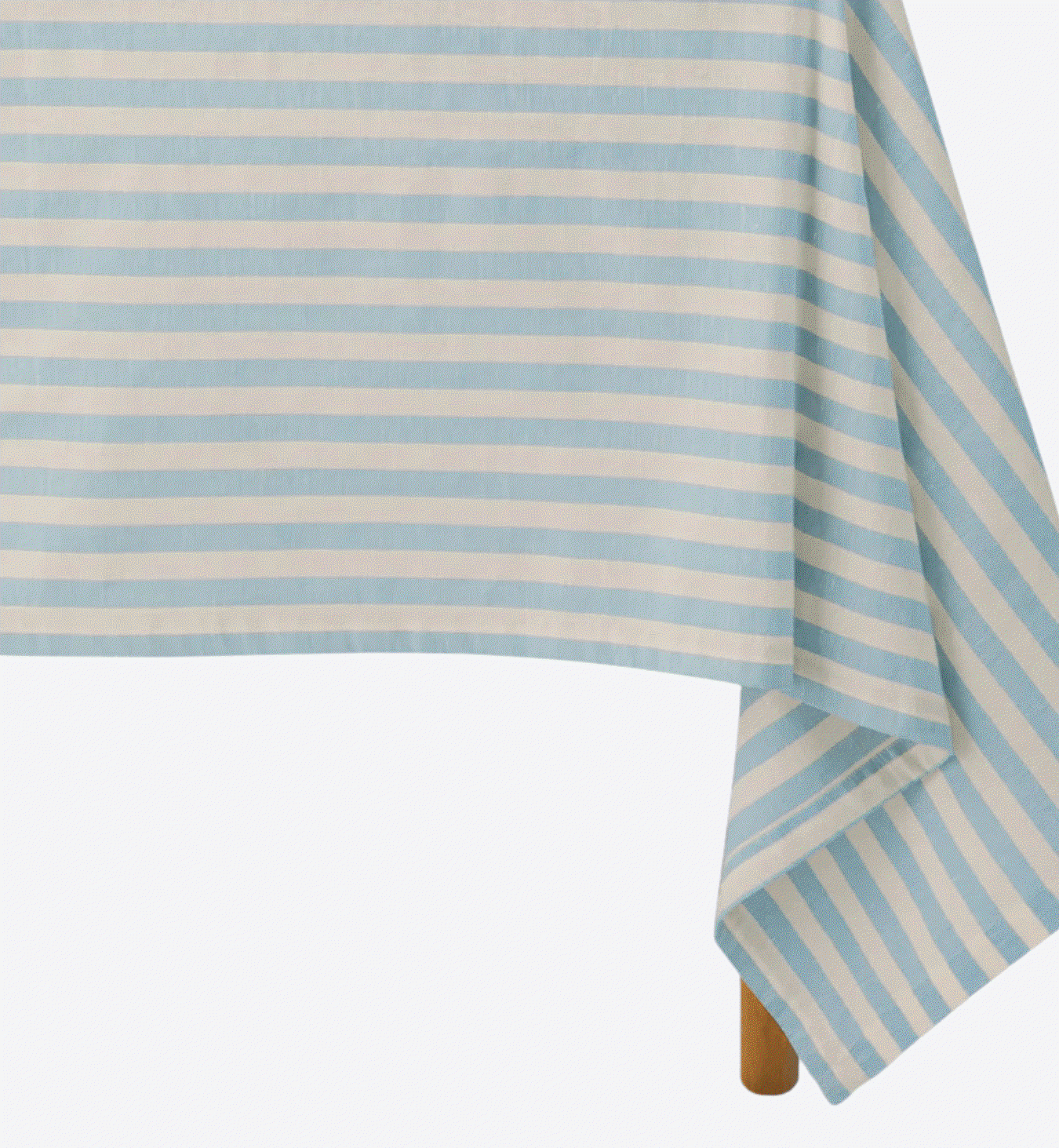 Coastal Blue Pembroke Stripe Linen Blend Tablecloth
