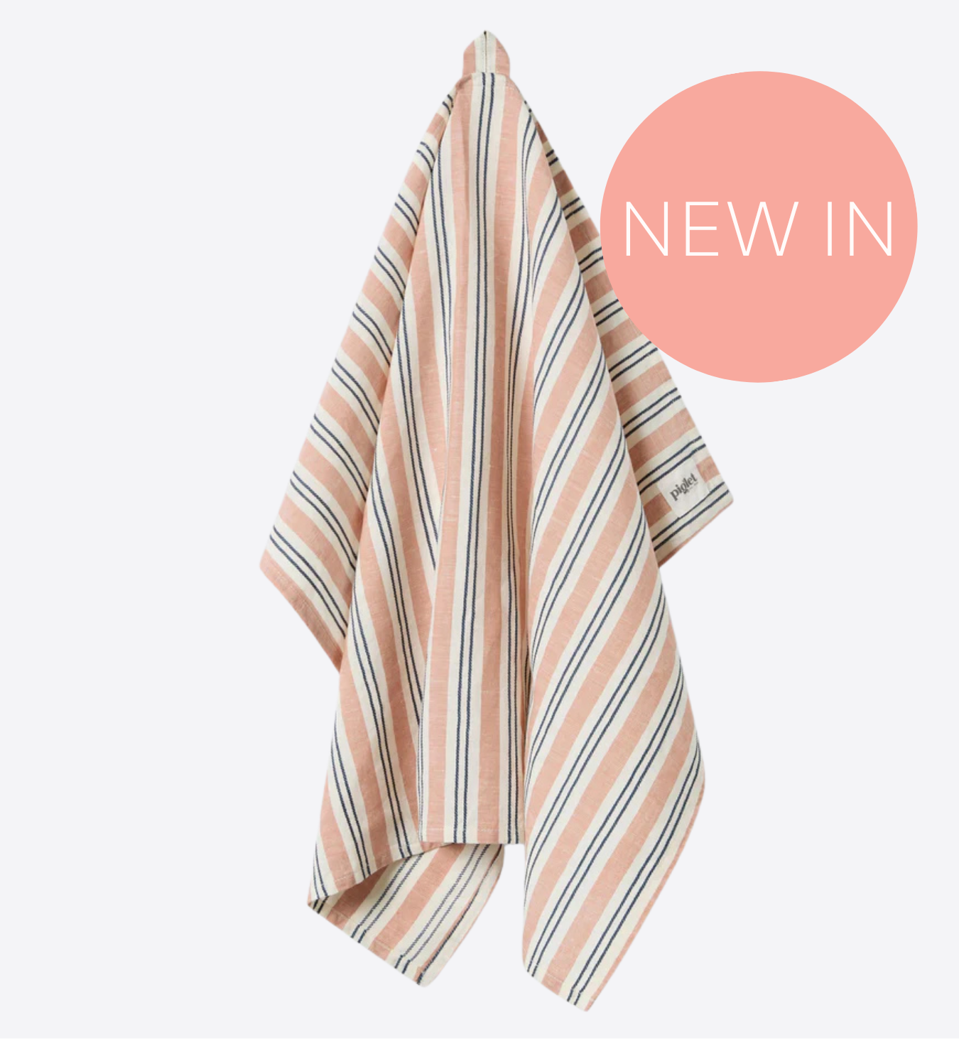 Warm Clay Somerley Stripe Linen Blend Tea Towel