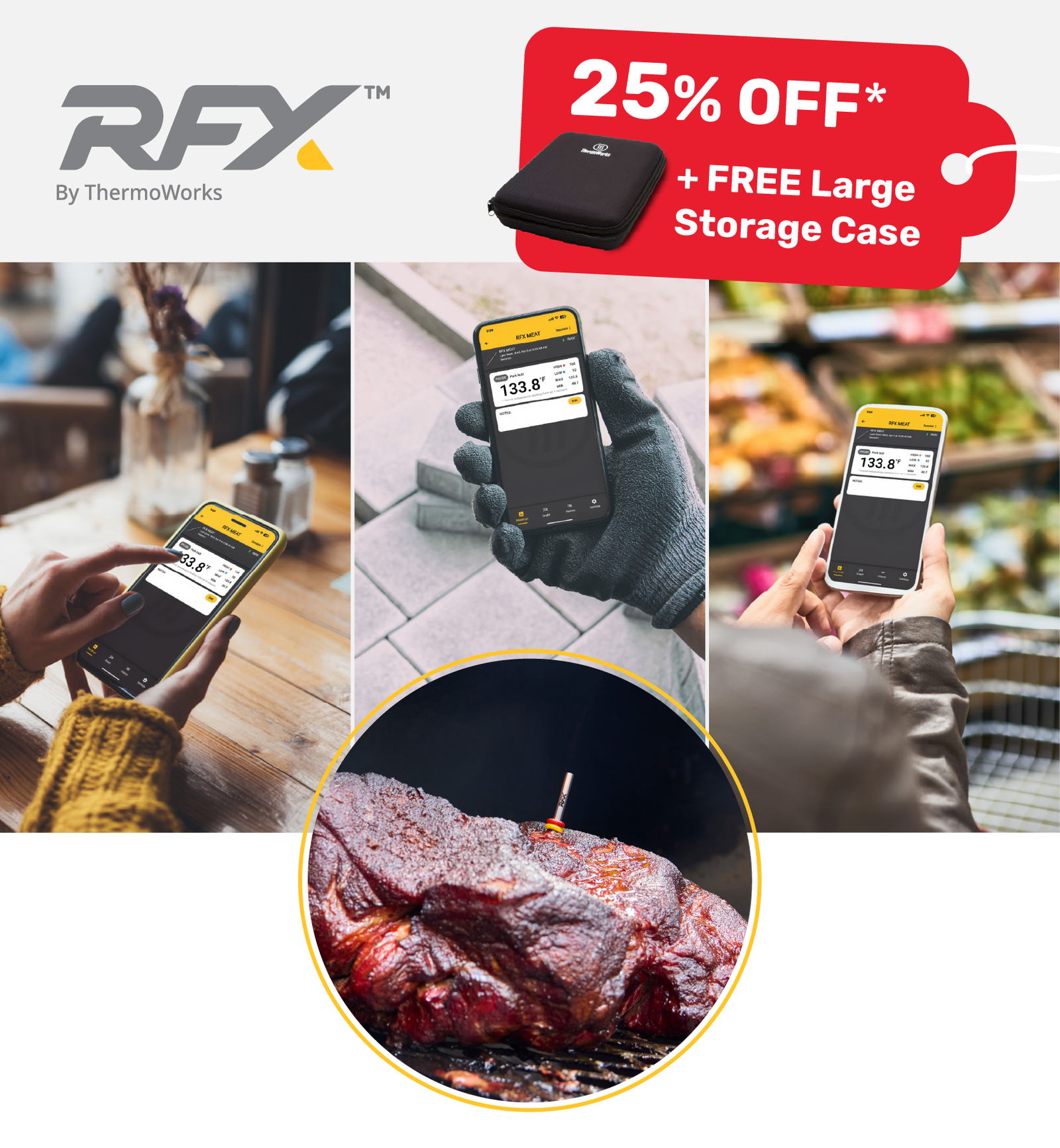 Phone at Work, Grocery Store, and Home Connecting to RFX