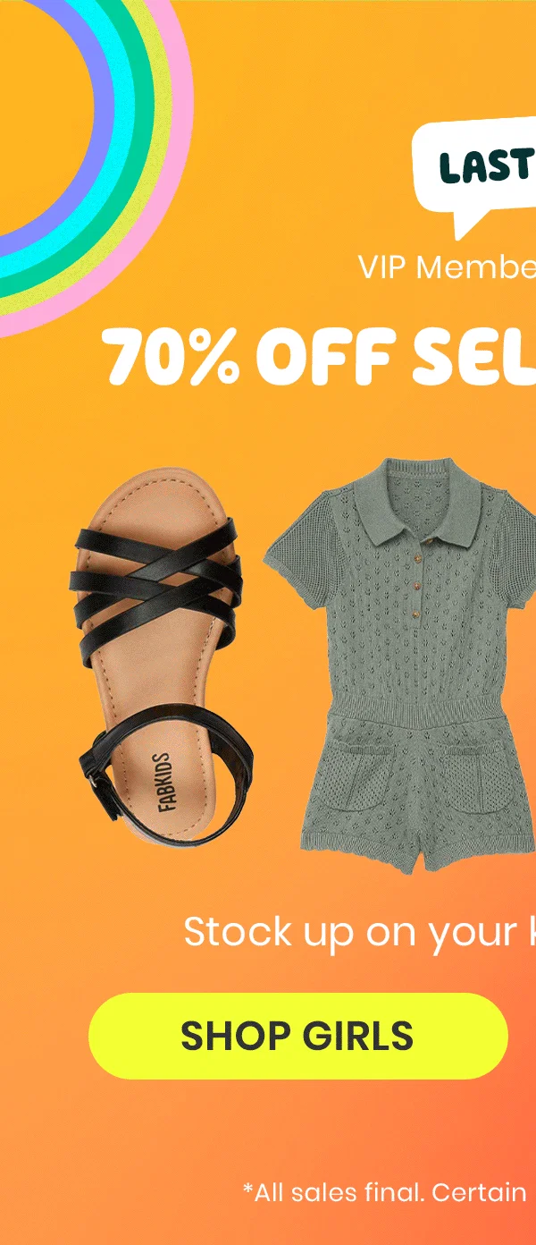 Shop Girls' 70% Off Select Styles