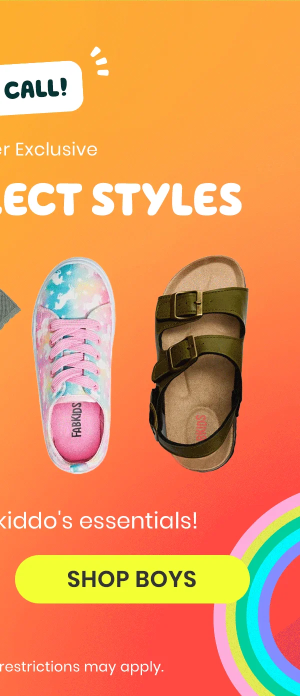 Shop Boys' 70% Off Select Styles
