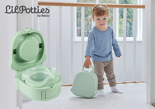 LilPotties by BeZou Travel Potty Green/ Pink