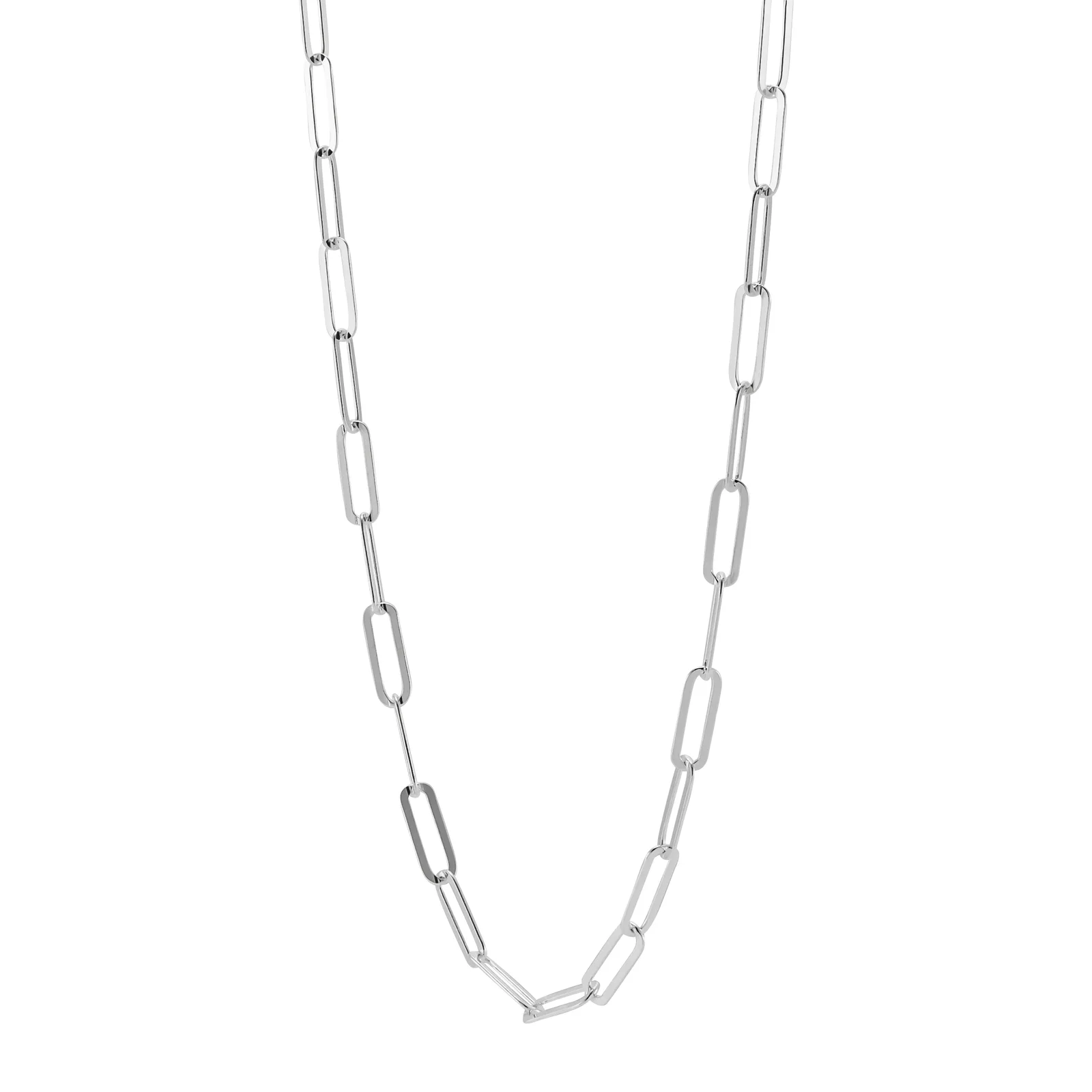 Graffetta Matte Necklace, Silver, 18"