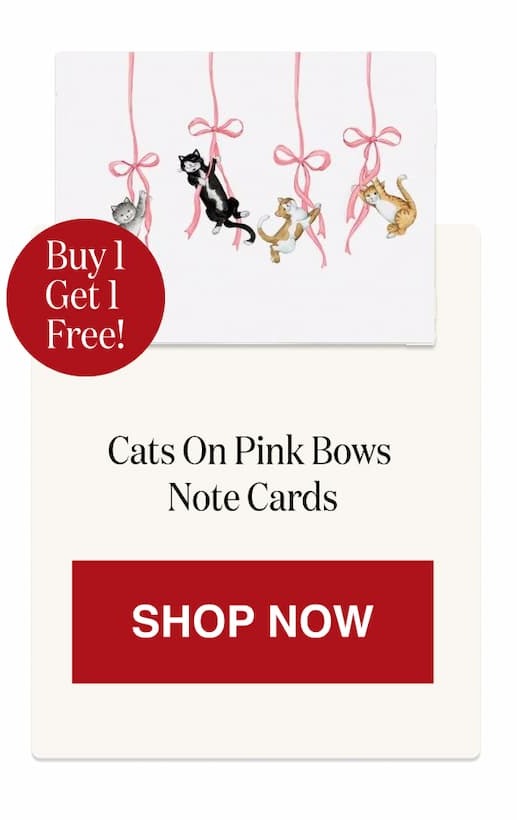 Cats On Pink Bows Note Cards [Click here to Shop Now]