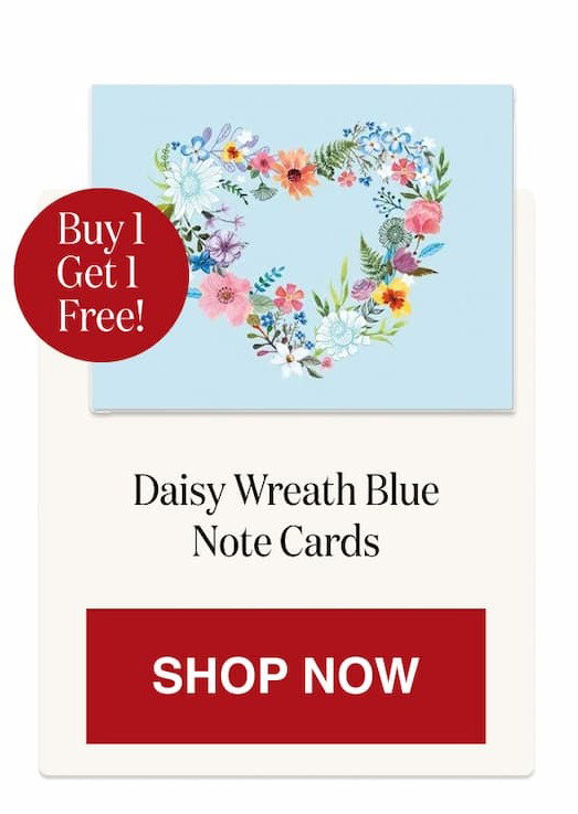 Daisy Wreath Blue Note Cards [Click here to Shop Now]