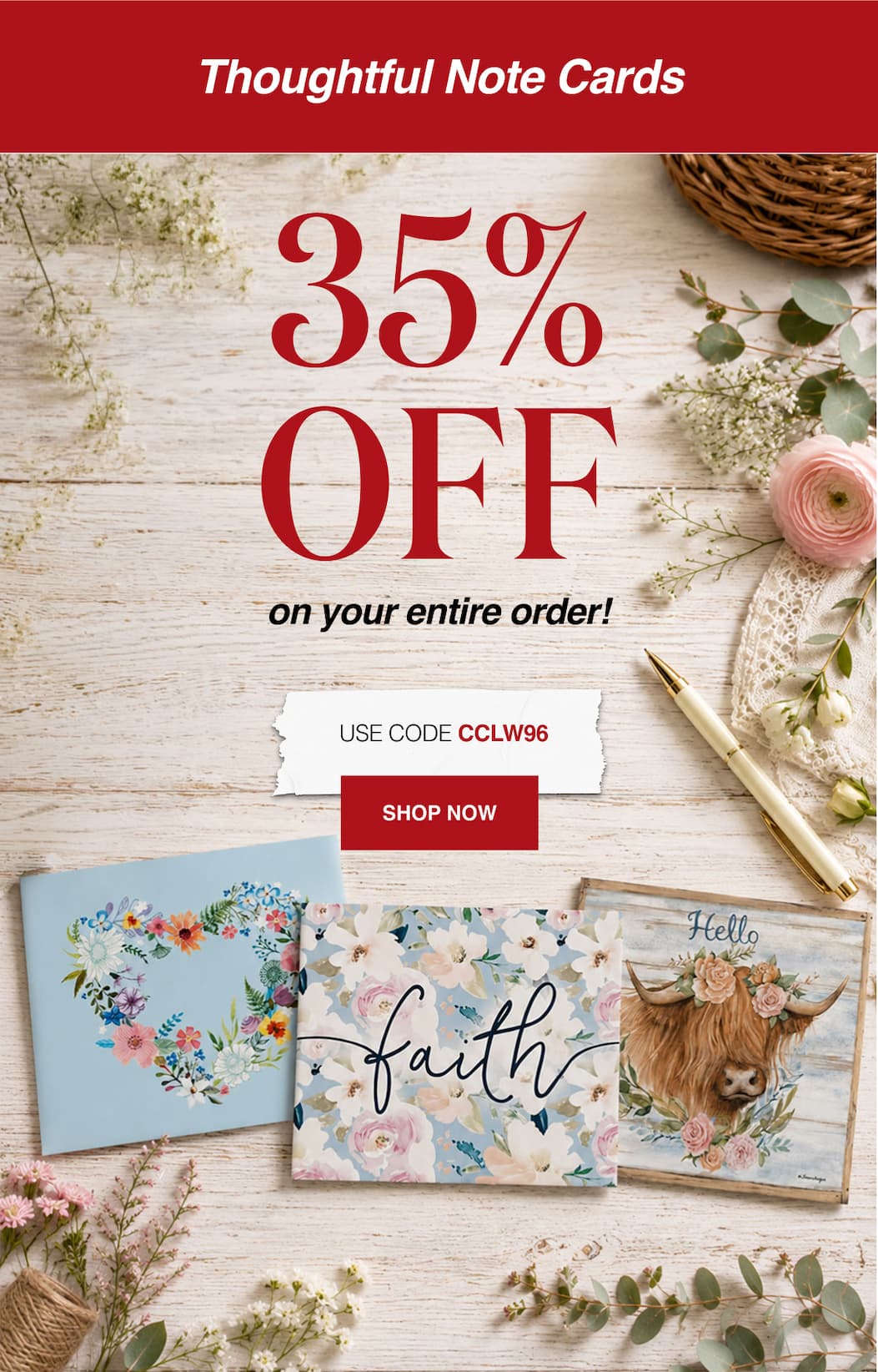 Thoughtful Note Cards 35% Off your entire order!