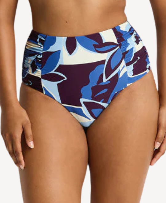 Rumba High Waist Gathered Side Bikini Bottom