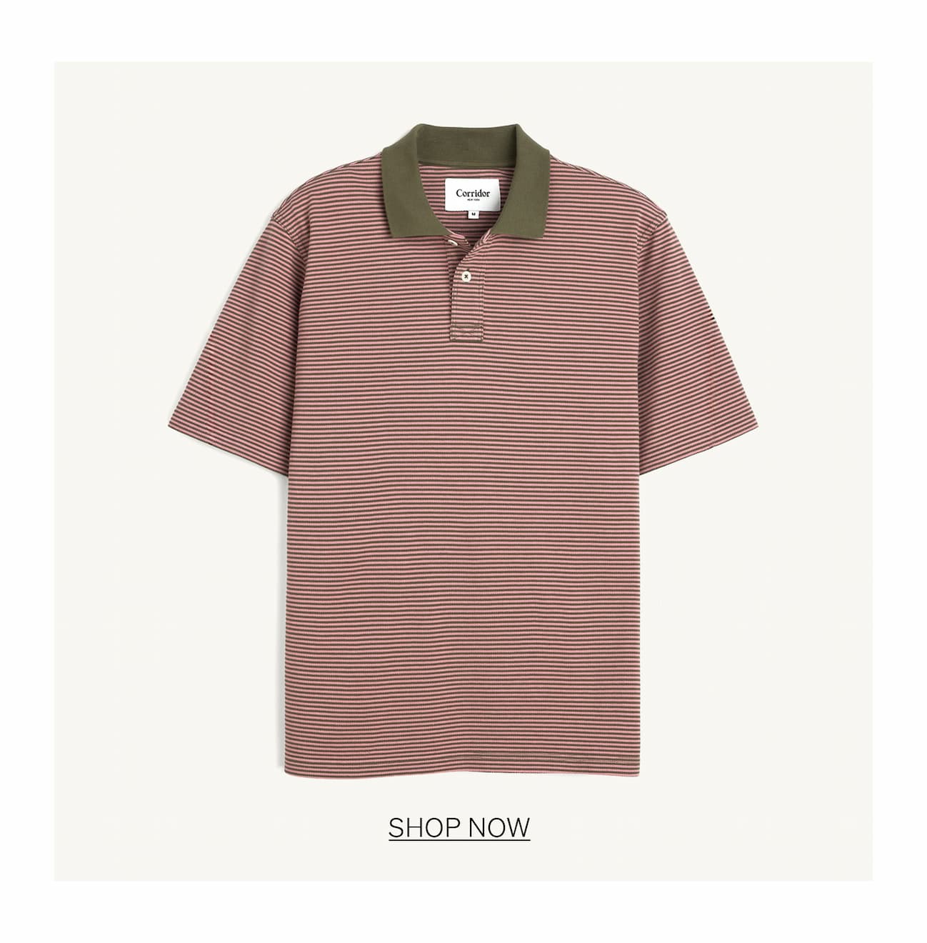 Stripe Pique Polo - Pink | [SHOP NOW]